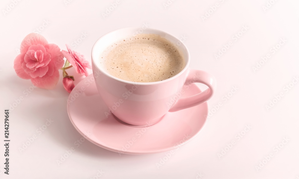 Coffe with strawberry milk